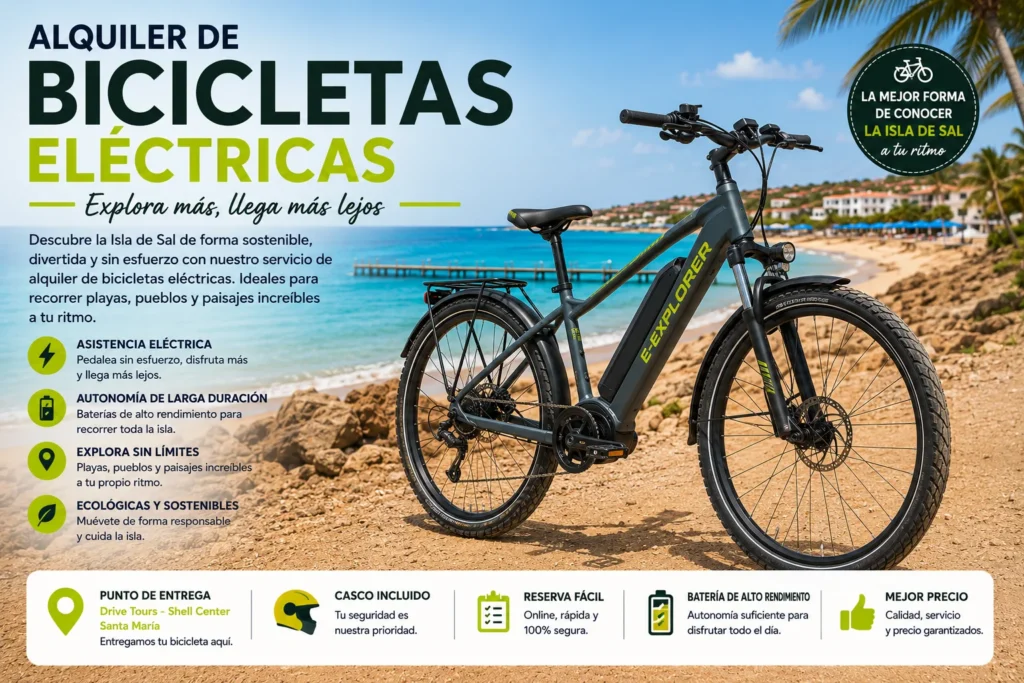 alquiler bicicletas electricas en isla da sal cabo verde